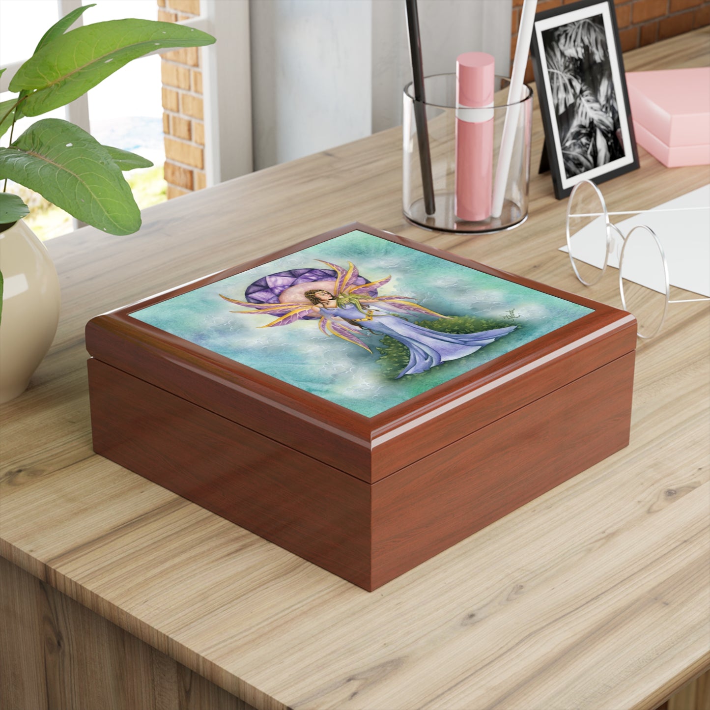 Amethyst Dragon Fairy Jewelry Box or Keepsake Box