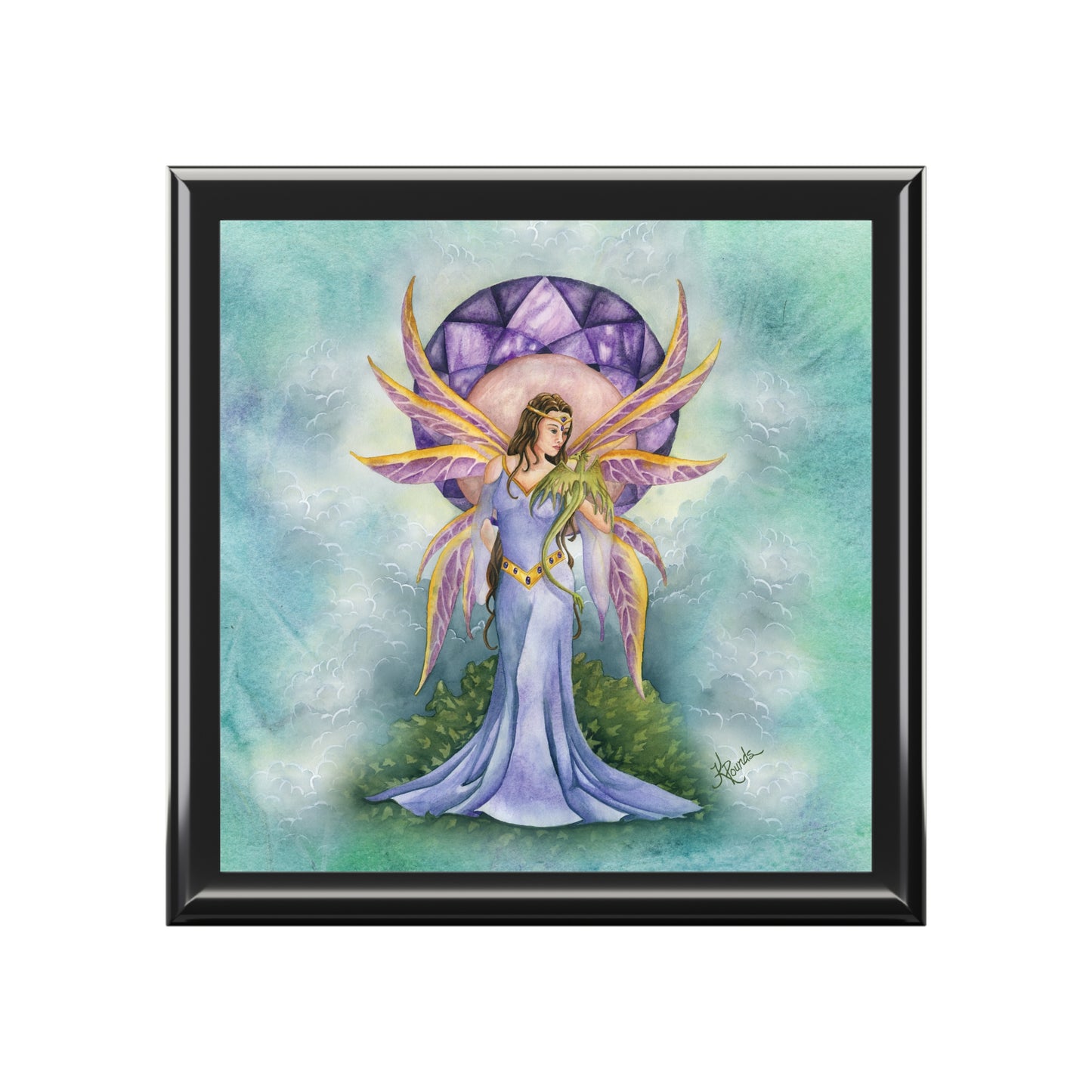 Amethyst Dragon Fairy Jewelry Box or Keepsake Box