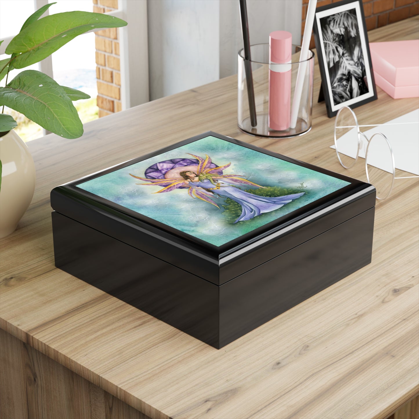 Amethyst Dragon Fairy Jewelry Box or Keepsake Box