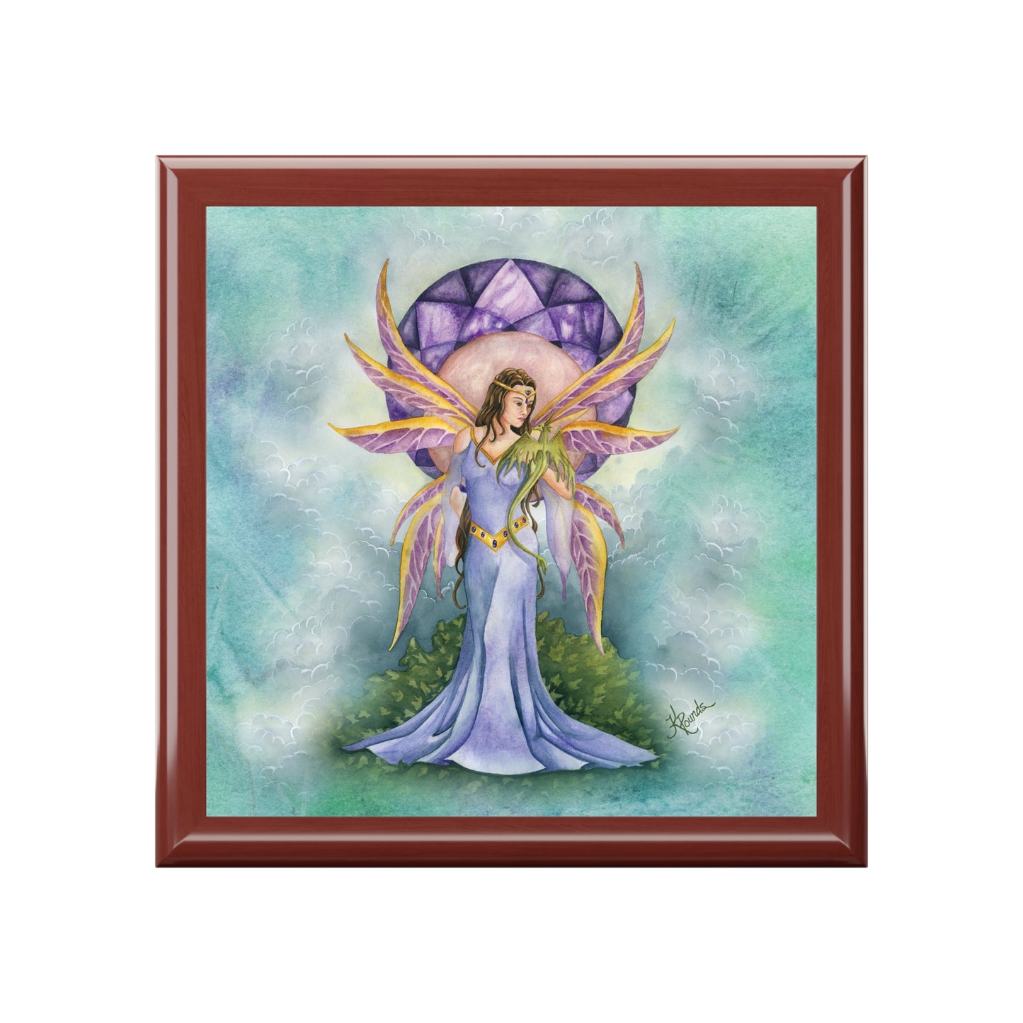 Amethyst Dragon Fairy Jewelry Box or Keepsake Box