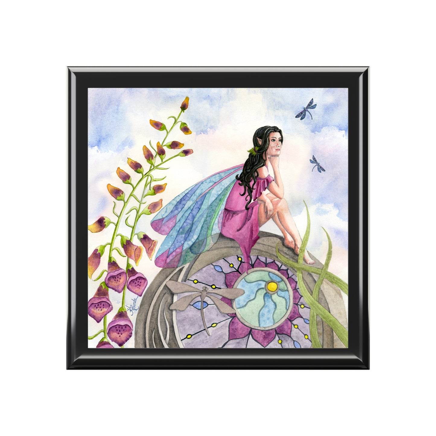 Dragonfly Fairy in the Foxglove Garden Jewelry Box
