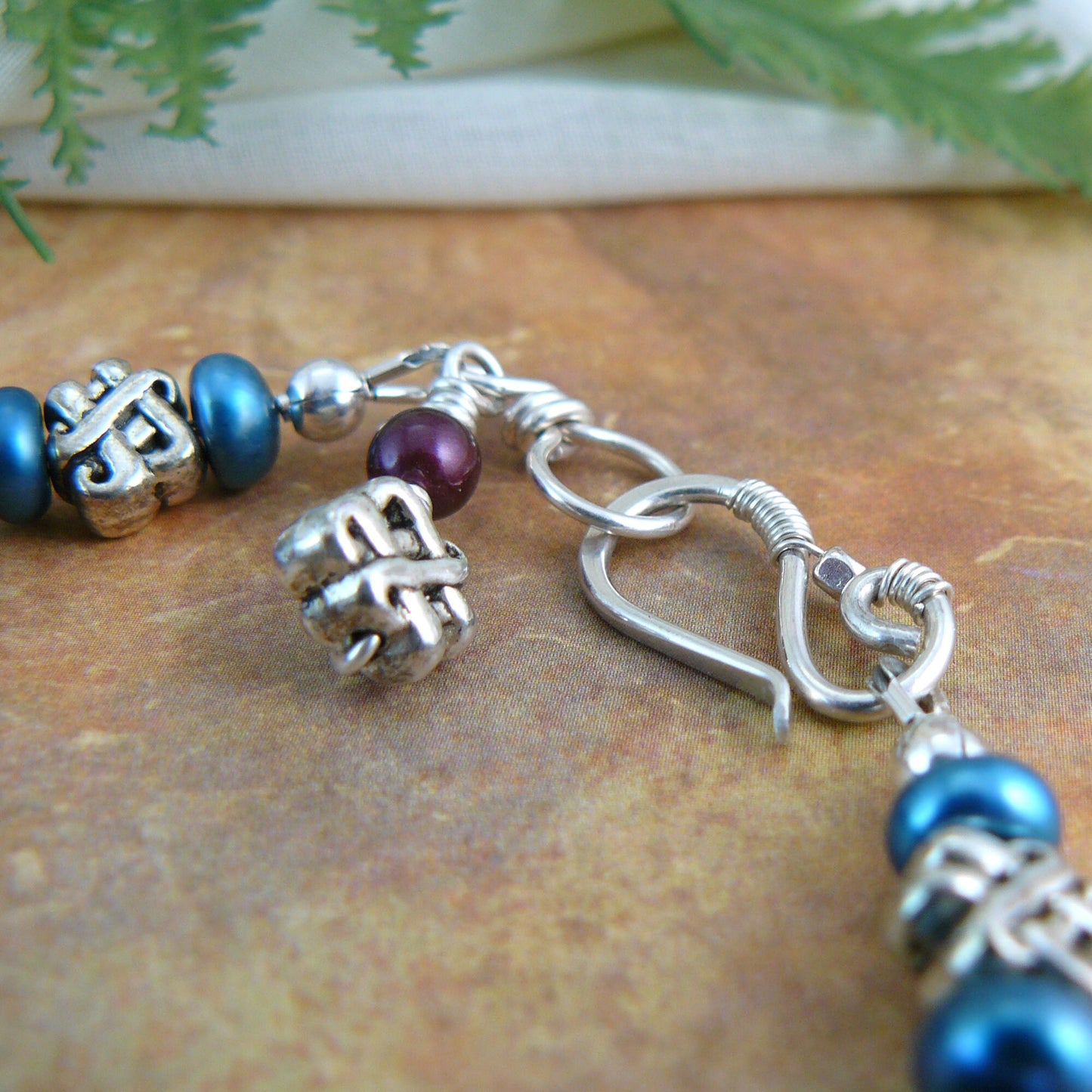 Jewel Tones and Celtic Knot Swarovski and Freshwater Pearl Bracelet